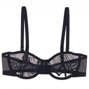 CUUP The Balconette Mesh Sheer Bra Black Size 40E